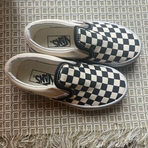 Vans Kids Black and White Checkered Slip-On Sneakers